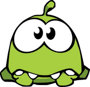 This can be seen when the player's computer is slow while playing the web version of Cut the Rope. This image is also used as a frame for Om Nom's sad animation.