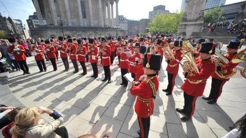 British Army musicians flashmob "Sing, Sing, Sing" in Chamberlain Square, Birmingham, 21 Sep 2013