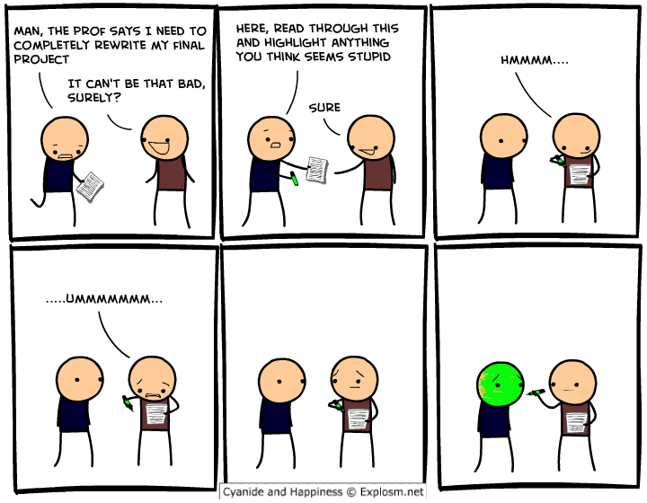 HAHAHAHAHAHAHAHAHAHAHA. I didn't really laugh that much.  Cyanide and  happiness, Cyanide and happiness comics, Positive memes