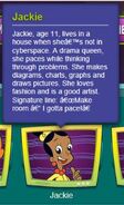 Jackie's "CyberSquad" bio (2012)