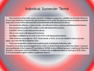 Individuals Surrender Terms