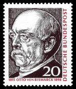 DBP 150. Geburtstag Otto von Bismarck 20 Pfennig 1965