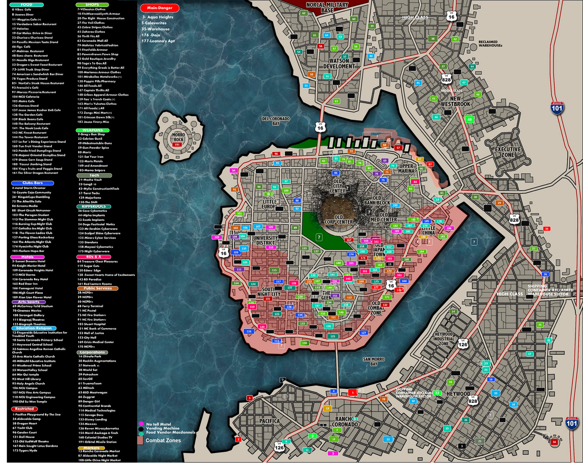 Night City Map Cyberpunk Red 2047 Wiki Fandom