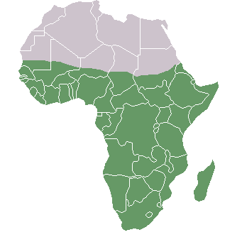 Sub-Saharan Africa with borders