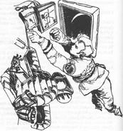 A Highrider pilot configuring something at the helm