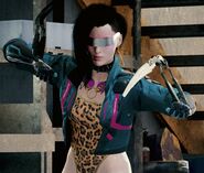 Anna displaying her Mantis Blades.