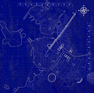 Maglev tunnel map with landmark buildings marked