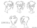 Production art of Cybersix's head profiles