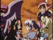 Hibari and Tsubame as Aphrodite and Erinyes with Suzume, Tsugumi and Kamome during Episode 21
