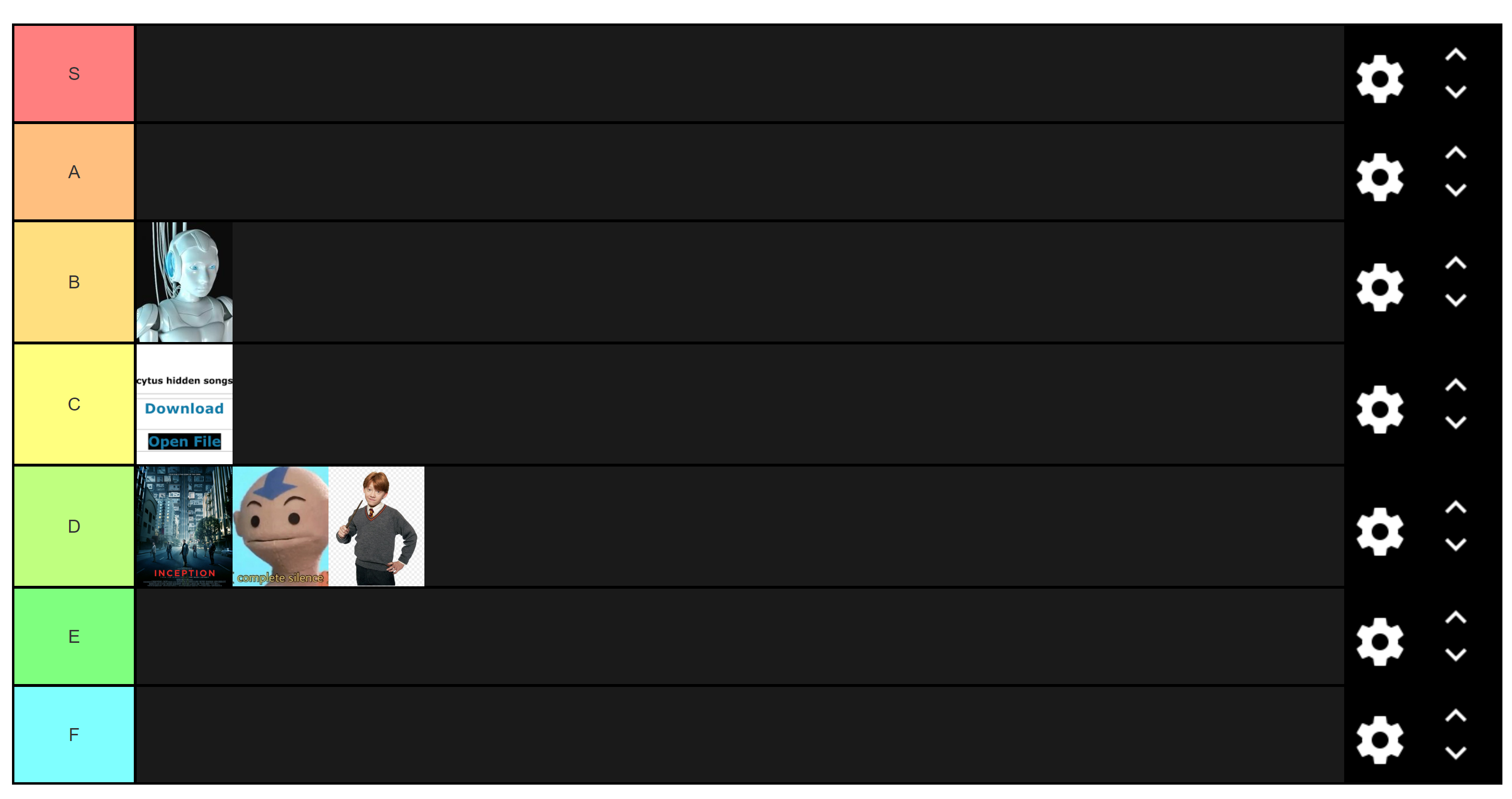 Tier list I suk at them so tell how to fix