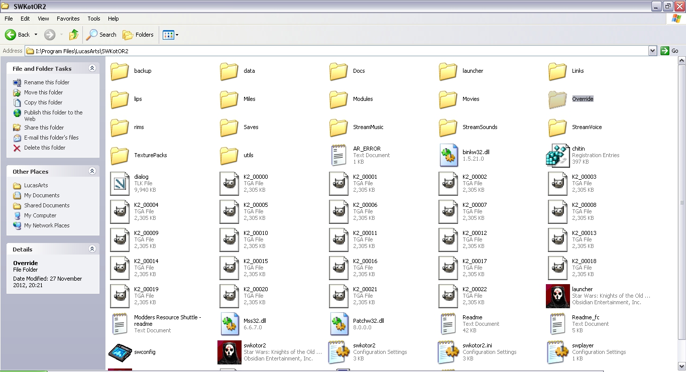 kotor 2 override folder
