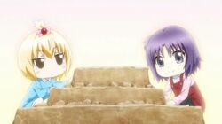 Roka and Chitose playing.