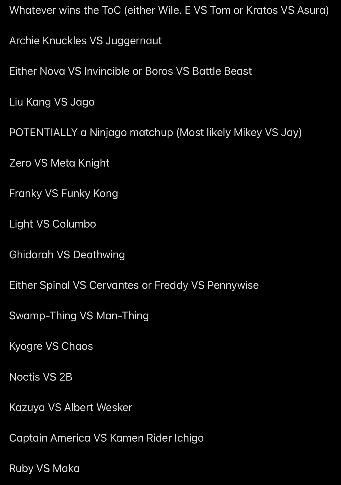 Here is my prediction for Death Battle Season 11 (in no particular ...