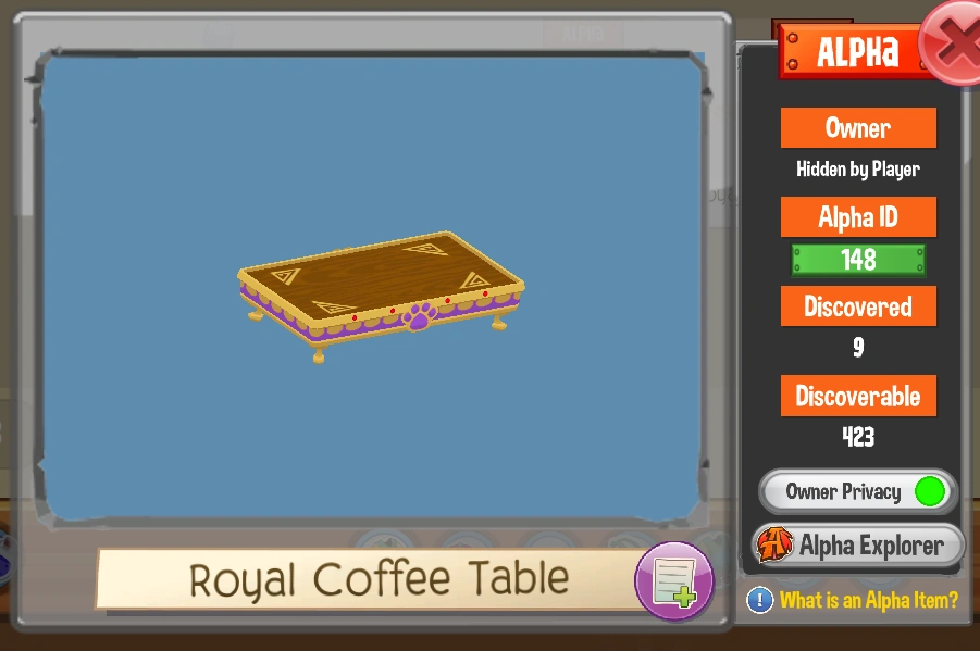 what is my alpha royal coffee table worth? Fandom