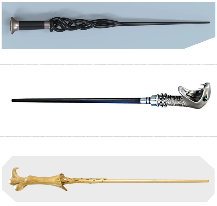 Coolest looking wand? 1. Albus Dumbledore, 2. Lucius Malfoy, 3. Lord