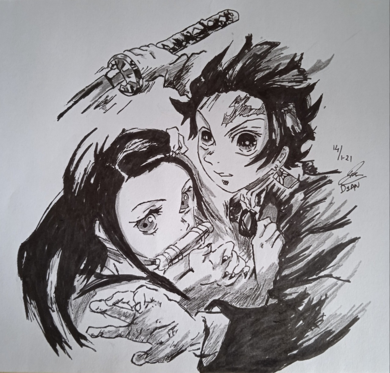 Zenitsu/Nezuko/Tanjiro/Inosuke  Anime art tutorial, Book art drawings,  Best anime drawings