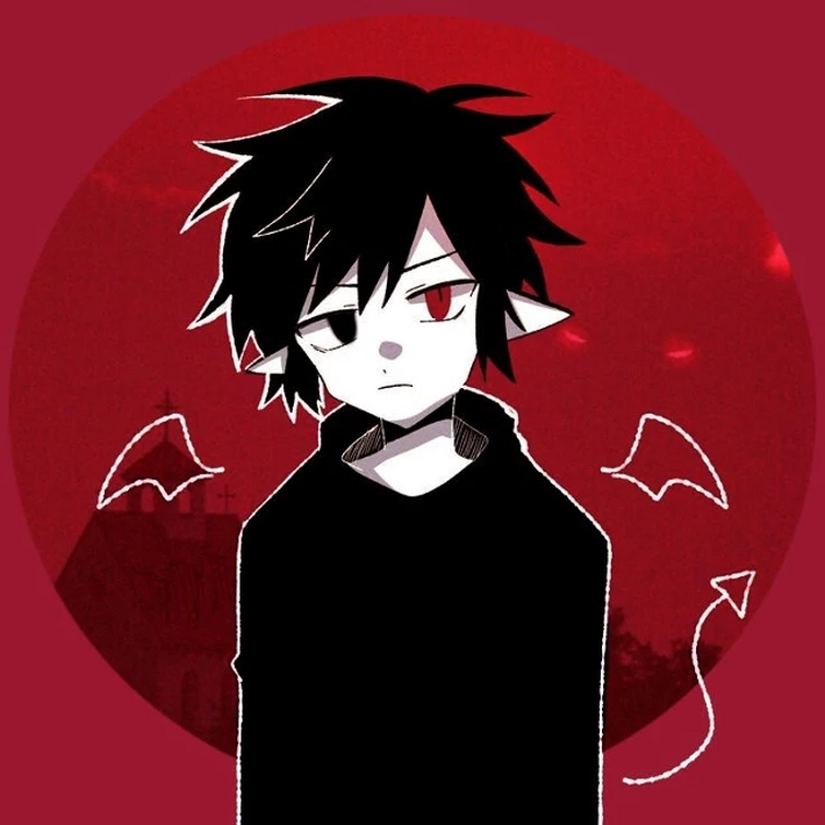 anime boy with demon wings