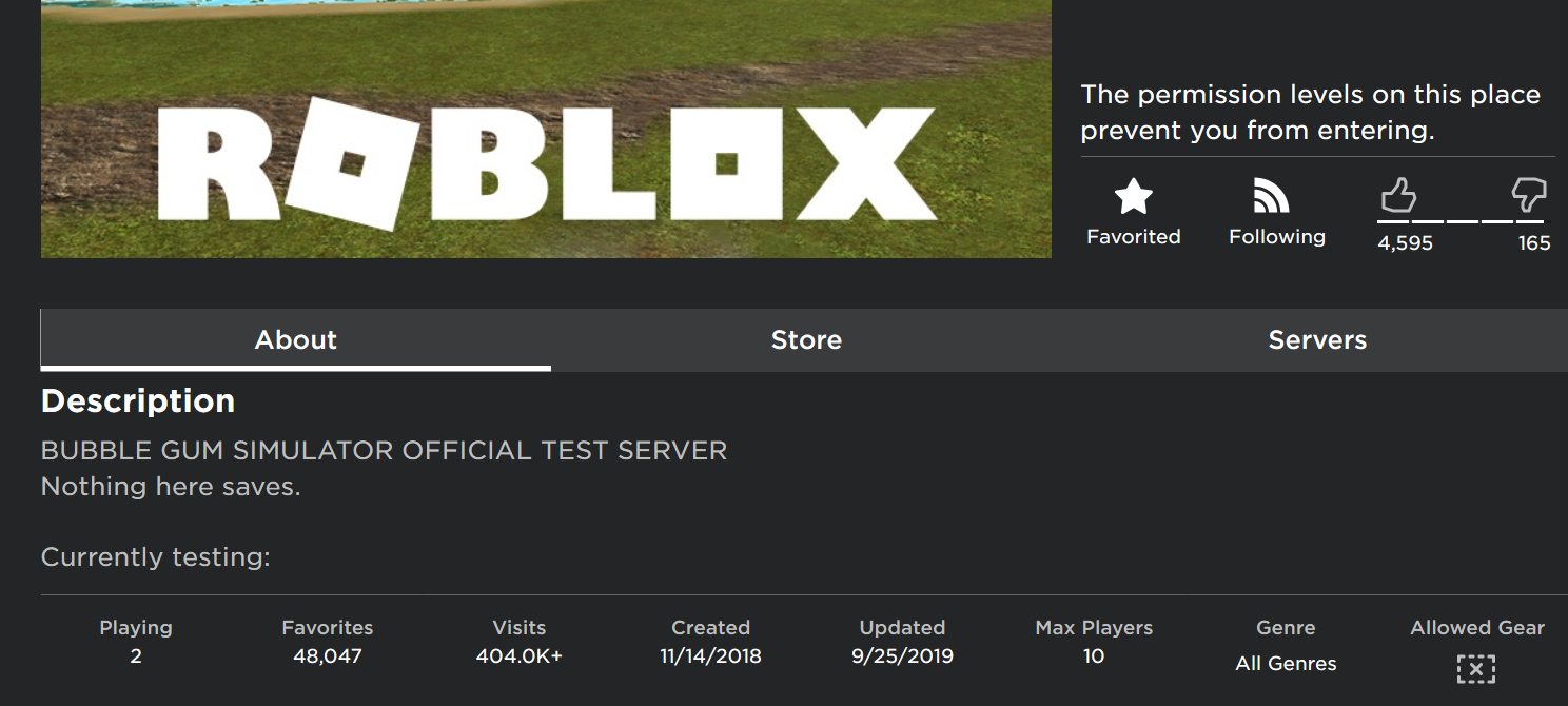 Bubble Gum Simulator Test Server