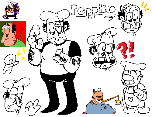 Pizza Tower Facts on X: One of the earliest concepts for the story would  have involved Peppino's restaurant failing so badly, his deceased ancestors  come back to haunt Peppino. They would tell