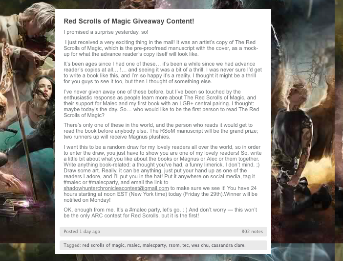 udredning Enhed skjold Red Scrolls of Magic Giveaway | Fandom