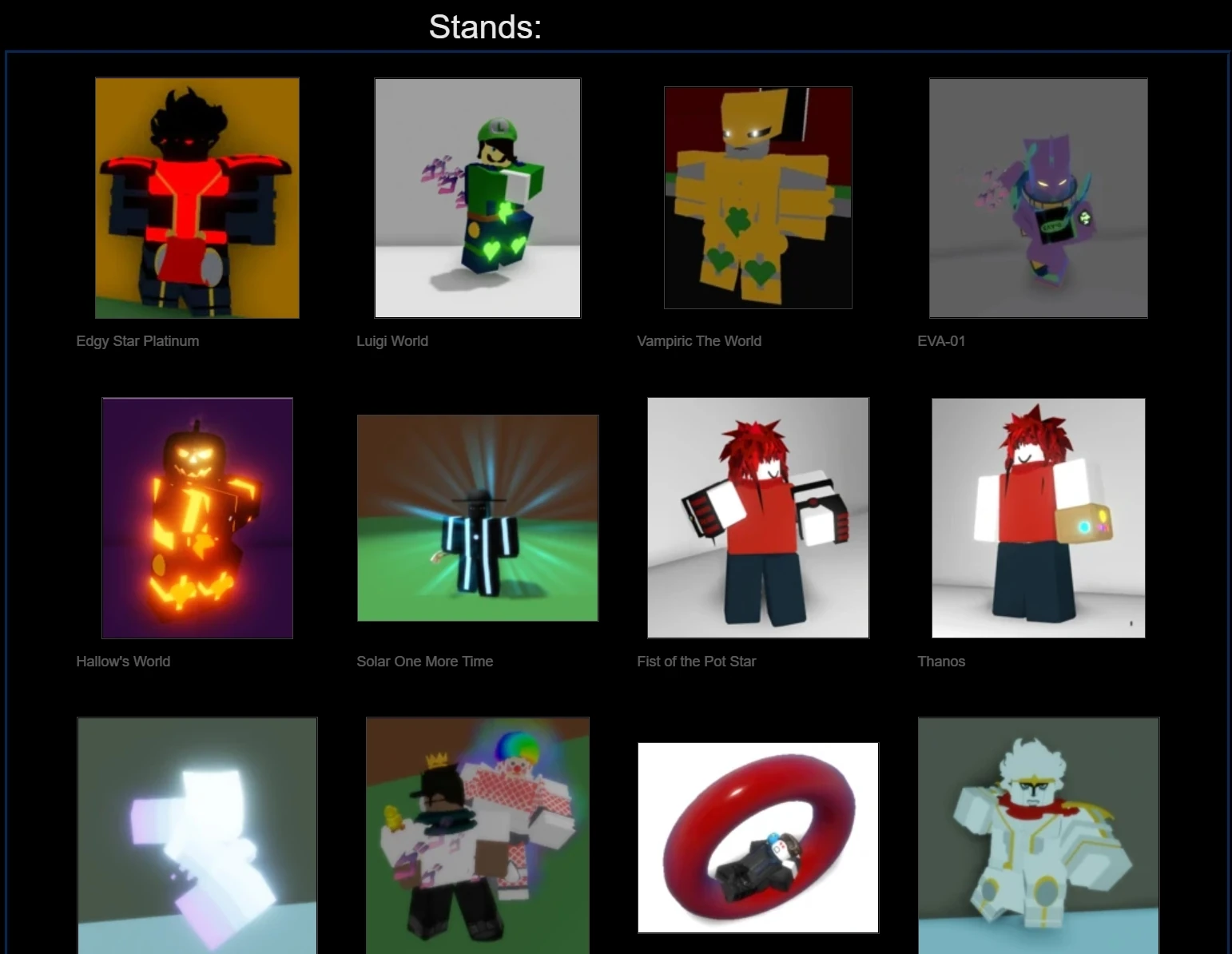 Update stands page? Fandom