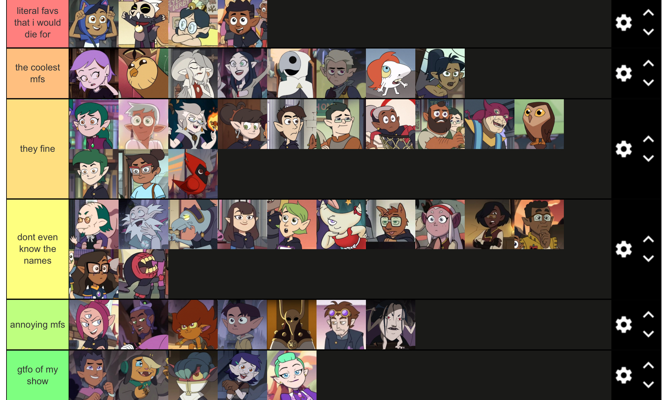 Create a The Owl House Characters - FINAL (all seasons) Tier List -  TierMaker