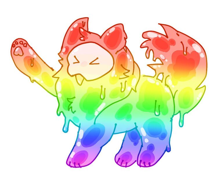 A rainbow pup from kaiju paradise in Roblox (art by me) : r/furry