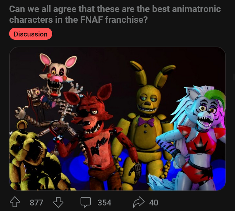 NAME 10 UNDERATED FNAF ANIMATRONICS ,COMMENT BELOW - Imgflip