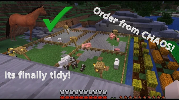 I get a HORSE!!!! and tidy the farm! (Lets play Minecraft)