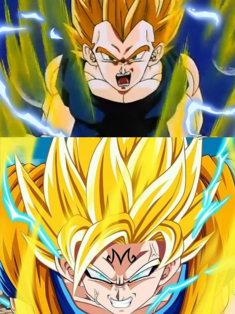WHAT IF) SSJ2 Vegeta vs Majin Goku