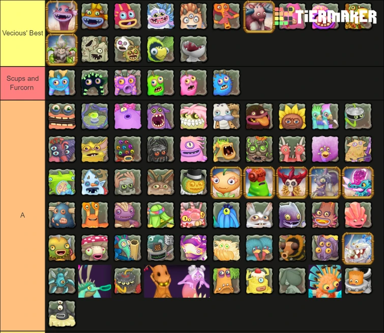 All the monsters tier list : r/MySingingMonsters