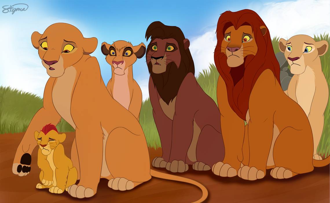 Kion broken a toy and mother Kiara and father Kovu and aunt Vitani and Simb...