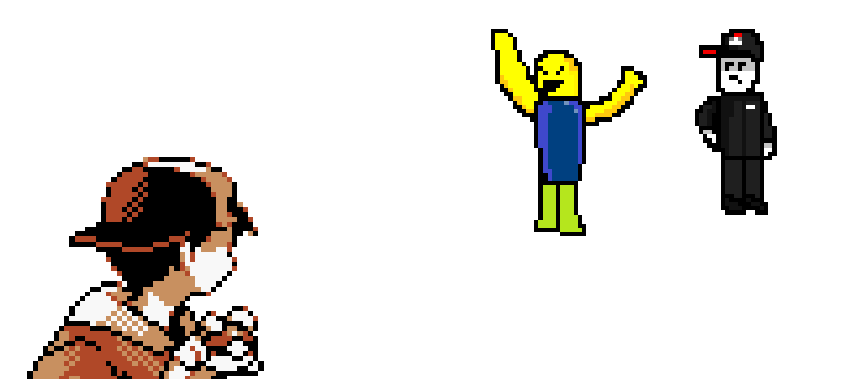 Fighting roblox noob pixel art