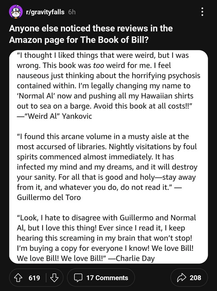 First page of the book of bill revealed on reddit Fandom