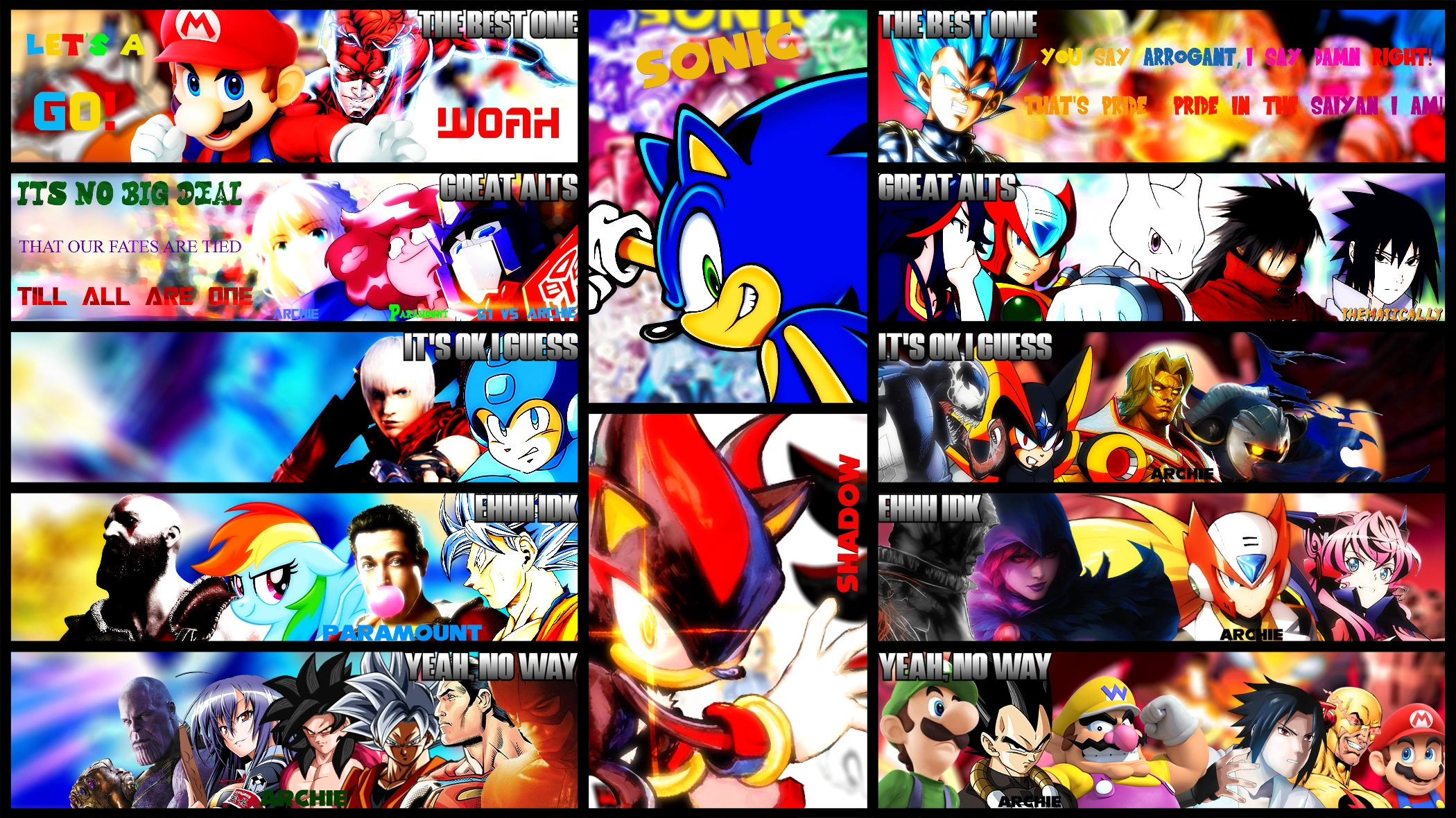 SXS A Duel Matchup Tier List of Gaming's most famous Hedgehog Rivalry