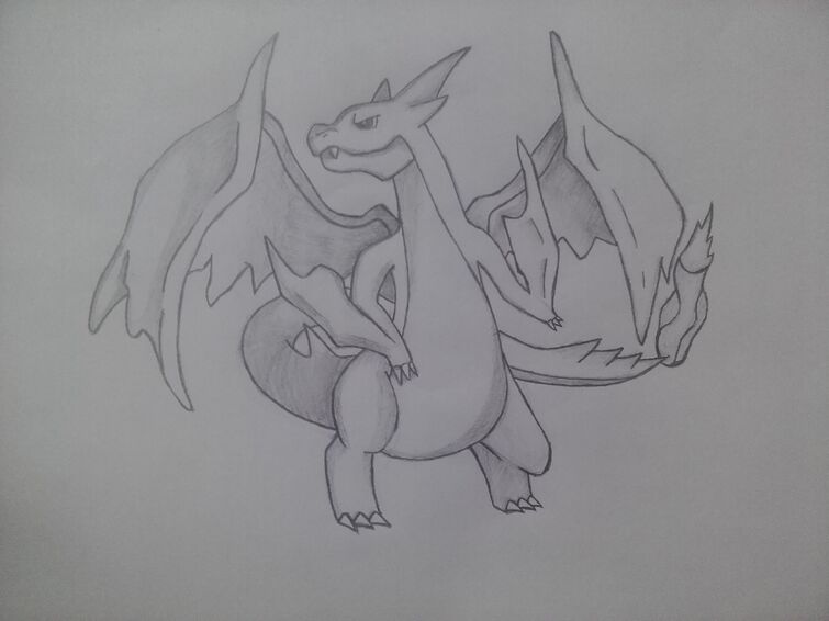 how to draw mega charizard