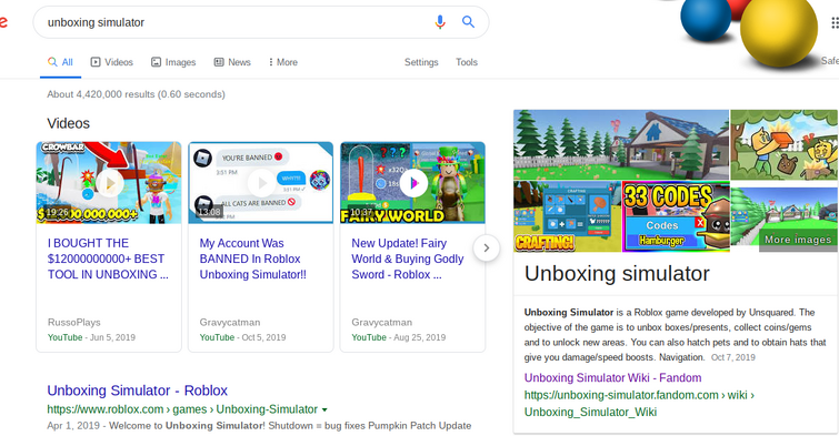 Good News,Our wiki shows up on the bottom right link when you search up Unboxing  Simulator on Google