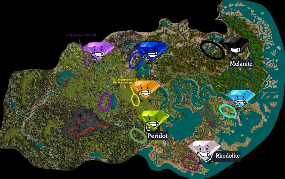 Prior Extinction Mixed Map Gemstone Location but BFDI Style | Fandom