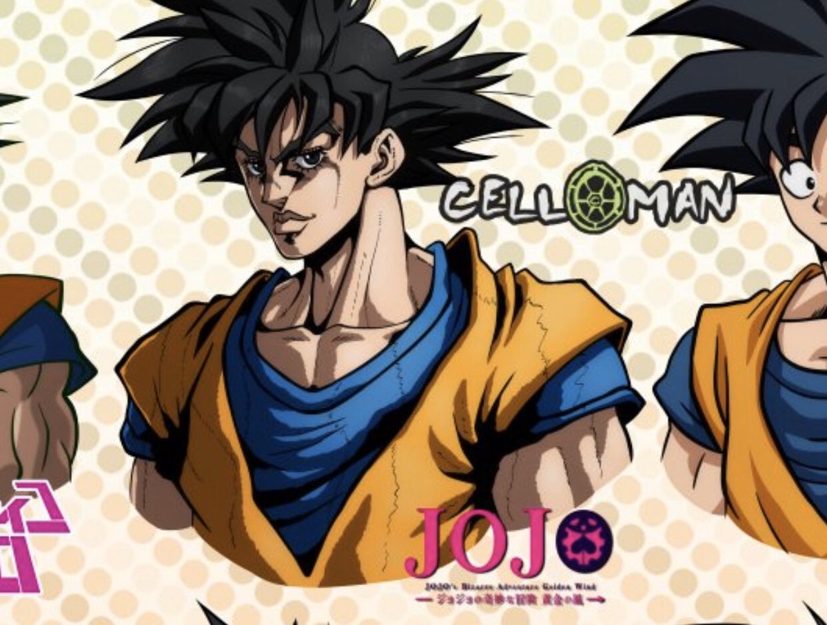 𝓙𝓸𝓳𝓸𝓪𝓻𝓽 - Goku desenhado com traços de JoJo Créditos na