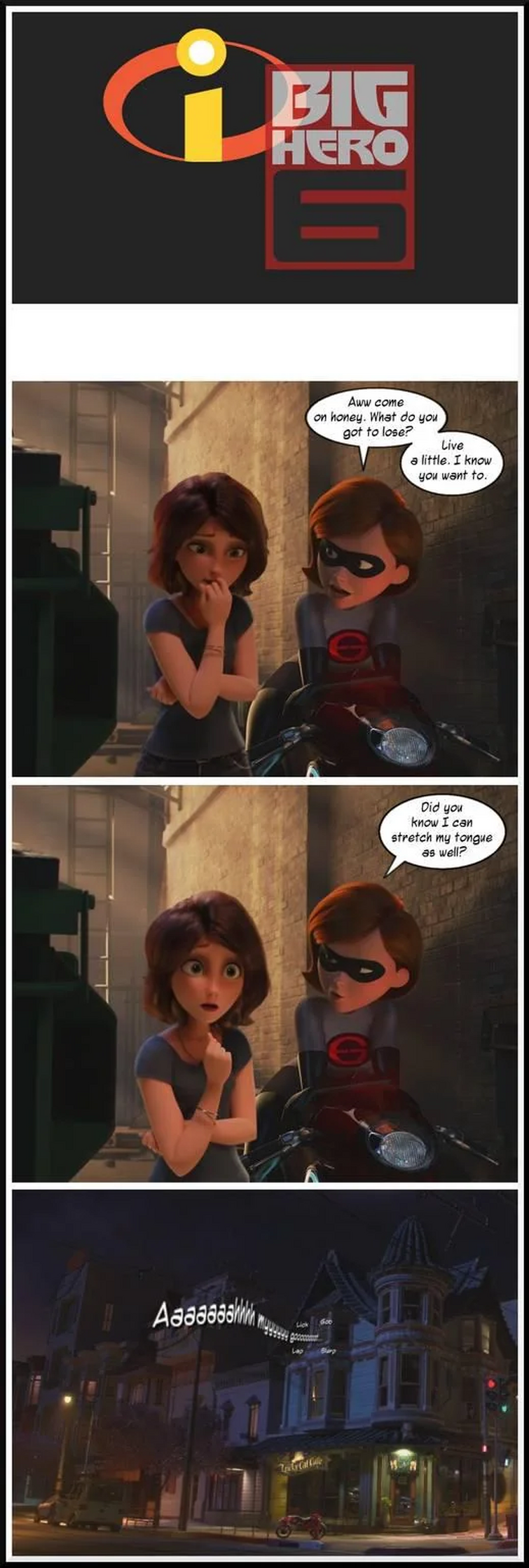 Aunt cass calls elastigirl for tips