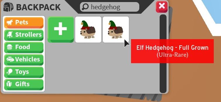 Hedgehog, Adopt Me! Wiki