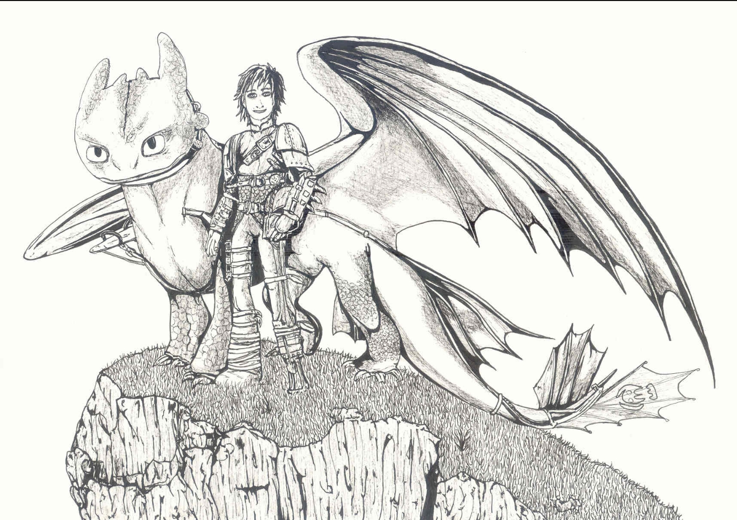 toothless and hiccup drawing