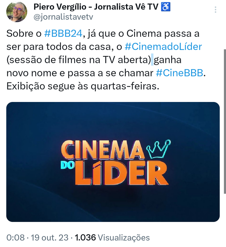 Sessão De Cinema Na TV Aberta