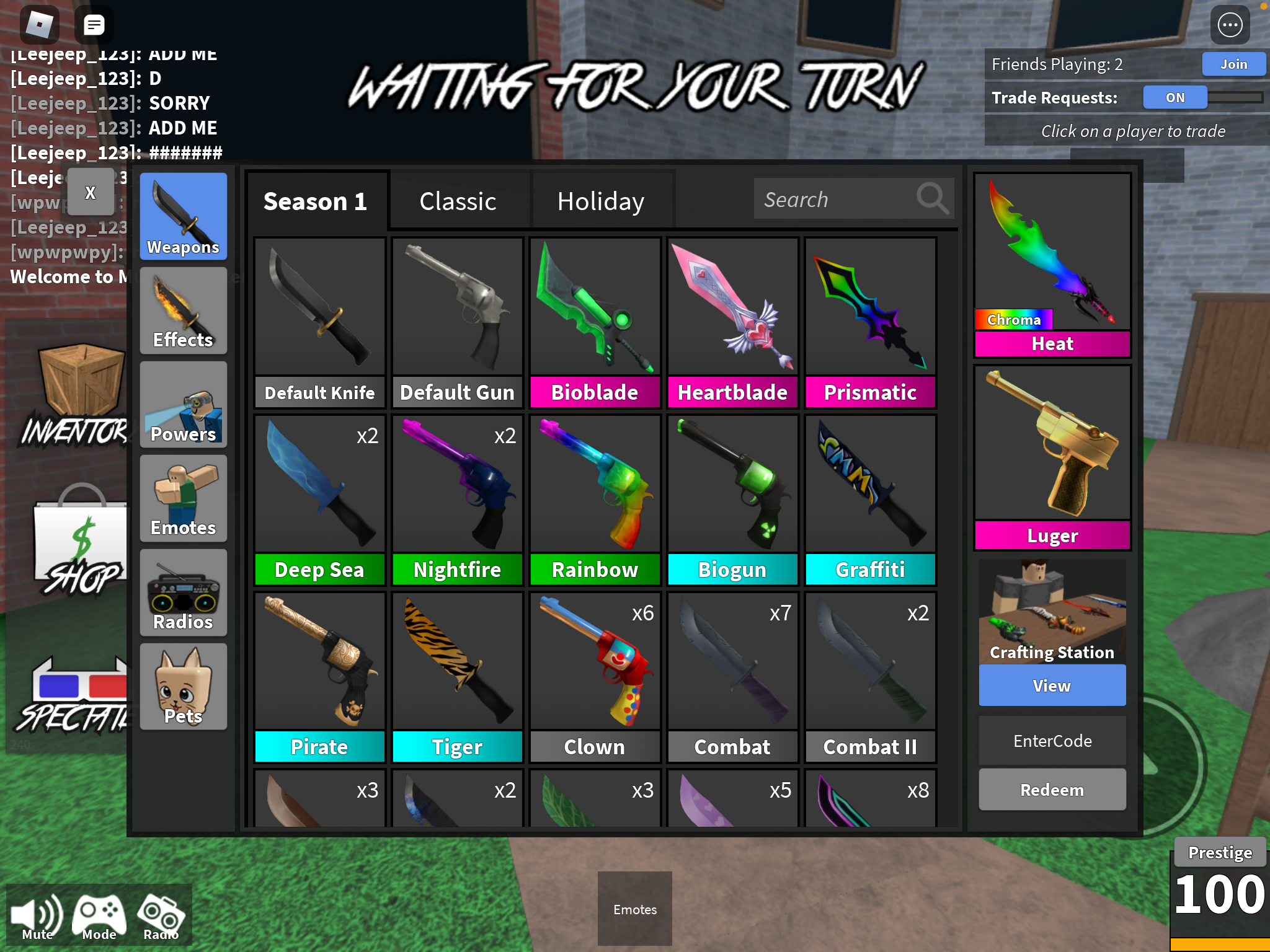 Prismatic Knife, Trade Roblox Murder Mystery 2 (MM2) Items