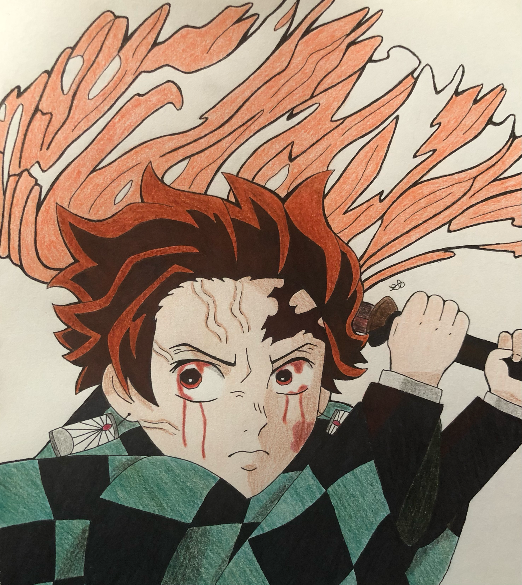 How to Draw Tanjiro Kamado from Demon Slayer