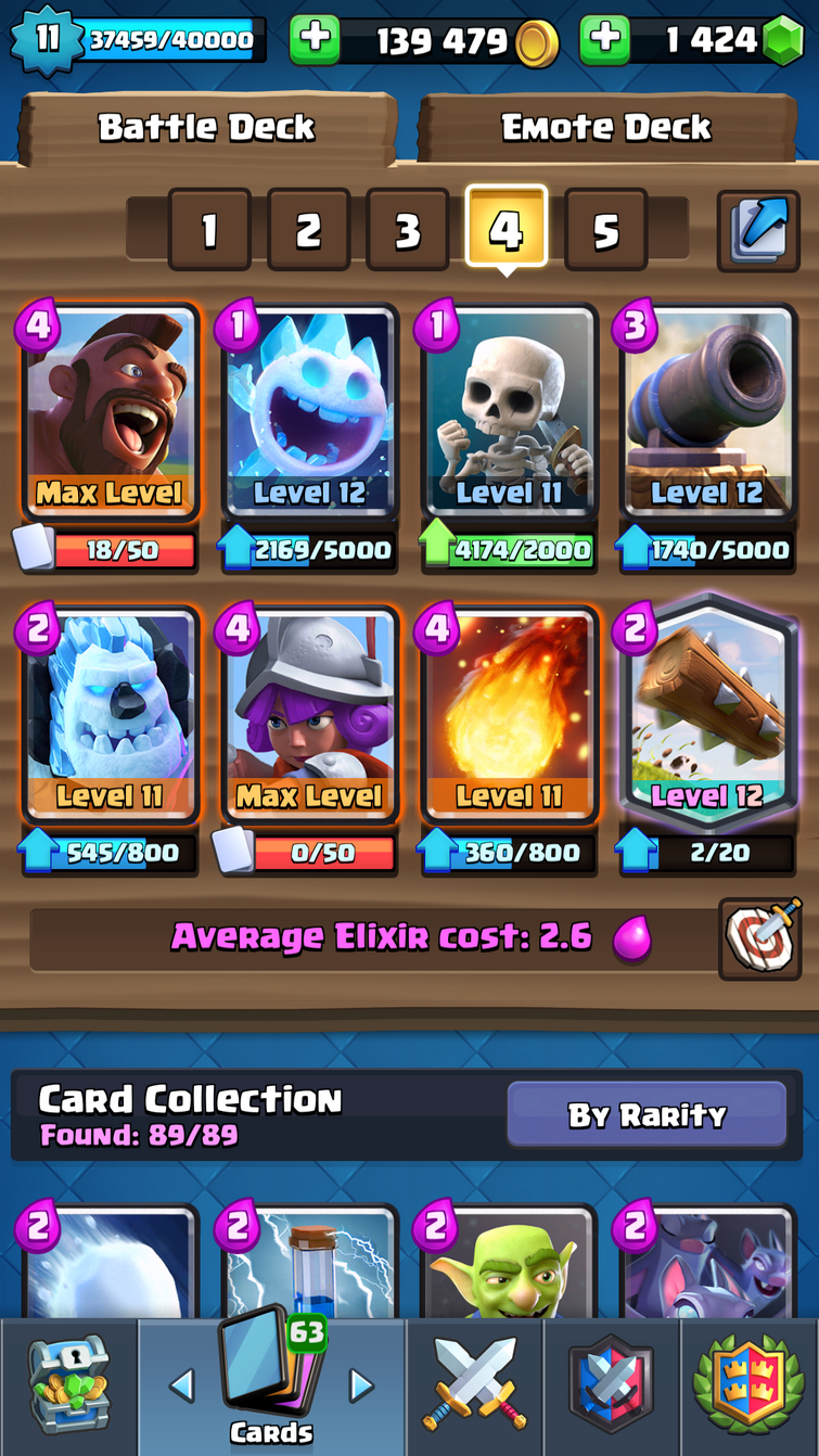 New Clash Royale Arena 4 Deck (Hog Cycle)