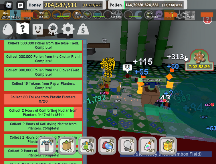 how to collect comforting nectar from planter without using blue clay