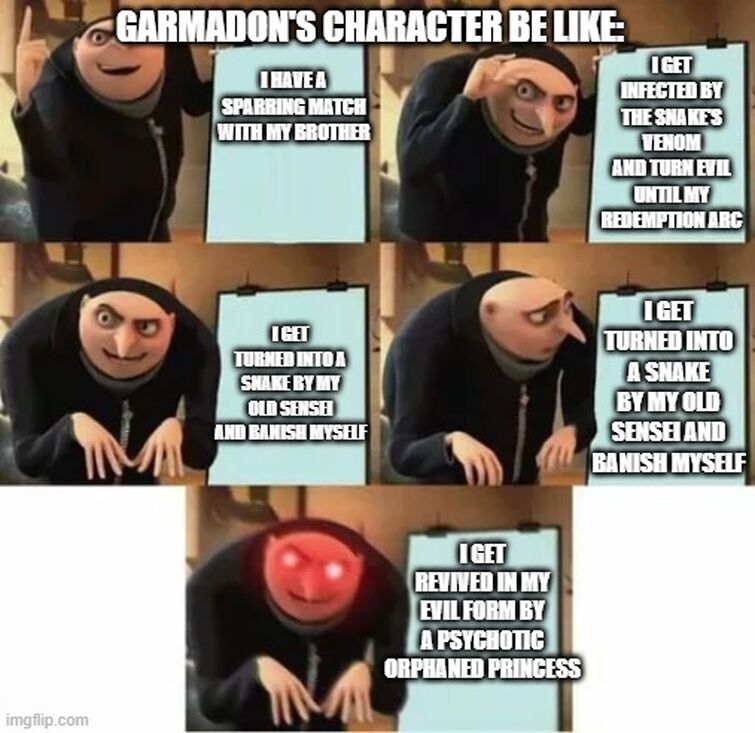 Garmadon's Character Development From Seasons 1-8 (Gru's Plan 5 Panels ...