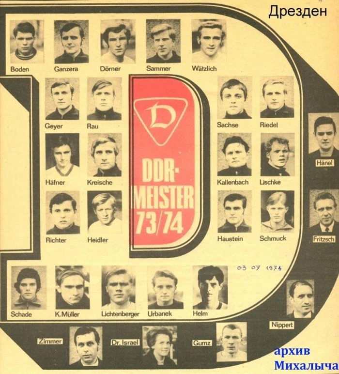 Saisonübersicht 1973/74 SG Dynamo Dresden Deutsches Fußball Archiv