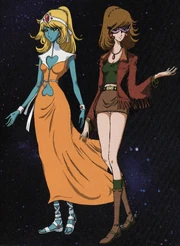 Stella in her original and human forms.